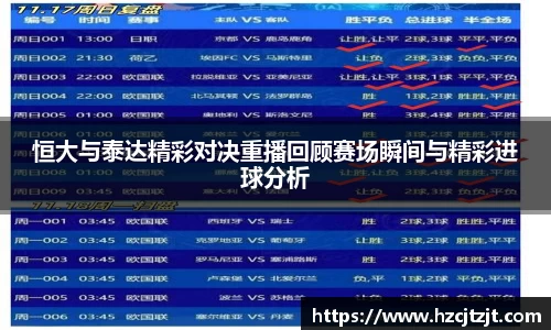 恒大与泰达精彩对决重播回顾赛场瞬间与精彩进球分析